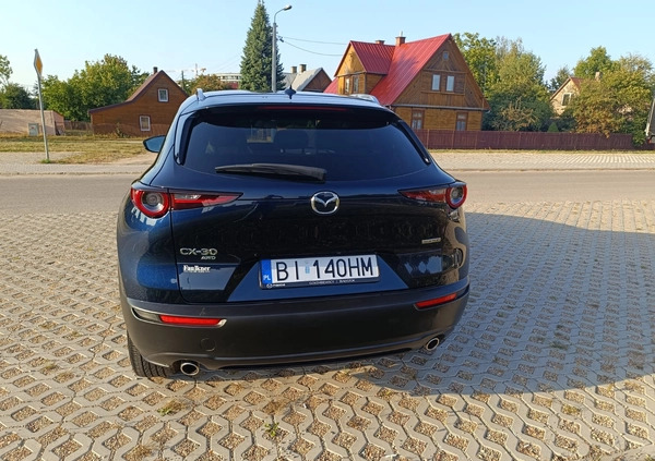 Mazda CX-30 cena 96600 przebieg: 48900, rok produkcji 2021 z Białystok małe 211